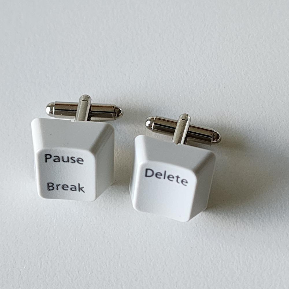 Cufflinks Keyboard Key Pause Break Delete Tech Geek Gift Idea Event Formal Grad